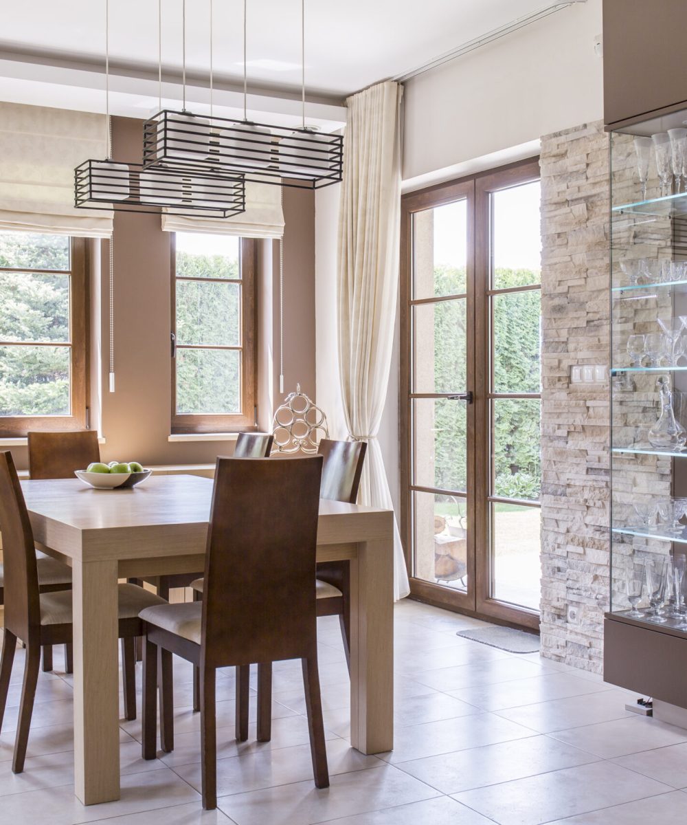 Picture of elegant beige dining room design
