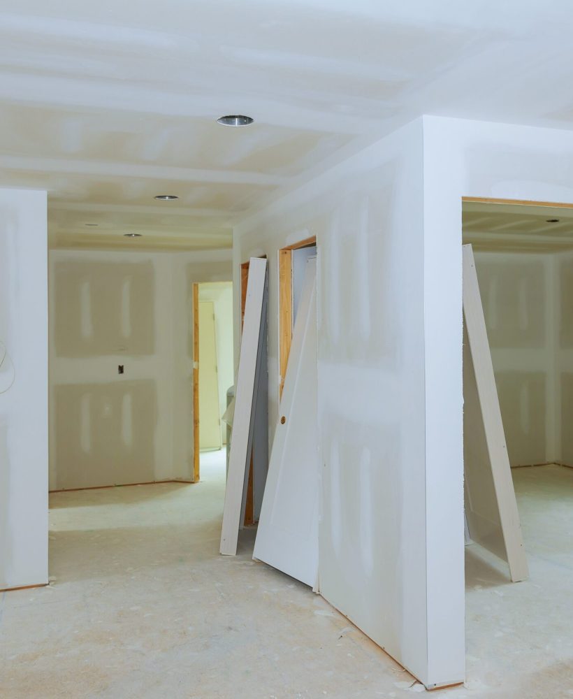 Home renovation of new construction of Drywall Plasterboard Interior Room